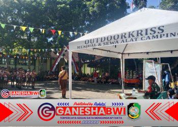 Babinsa Koramil 0825/11 Pesanggaran Hadiri dan Dukung Lomba LKBB dalam Peringatan Dies Natalis SMPN 1 Pesanggaran