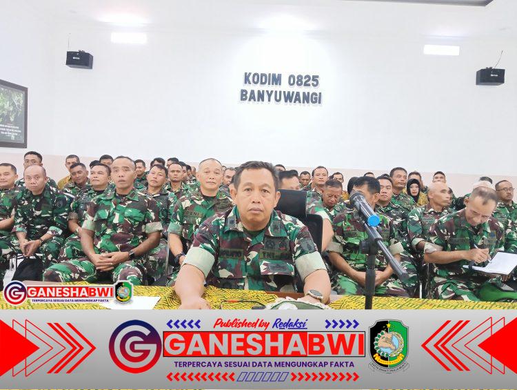 Keluarga Besar Makodim 0825/Banyuwangi Ikuti Jam Komandan Vidcon Pamitan Danrem 083/Baladhika Jaya