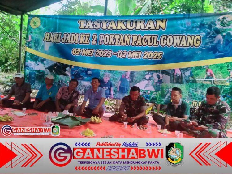 Koramil 0825/20 Songgon Hadiri Tasyakuran HUT ke-2 Kelompok Tani Pacul Gowang