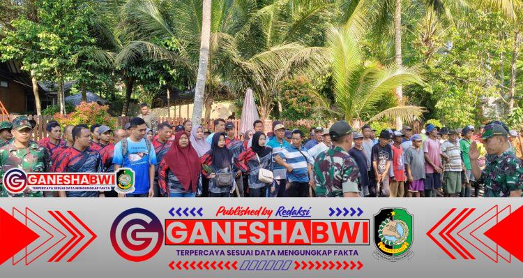TNI, Dinas Perairan, dan Warga Olehsari Gotong Royong Bersihkan Irigasi Dam Rai