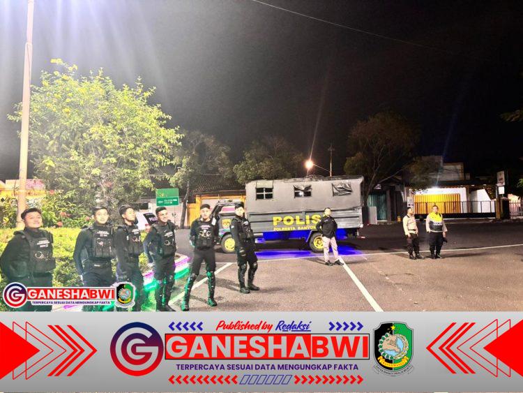 Polresta Banyuwangi Tetap Gencarkan Patroli Besar di Tengah Hujan, Jaga Titik Rawan Malam Hari