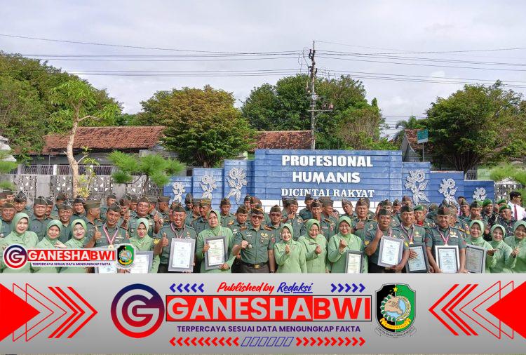 Kodim 0825/Banyuwangi Gelar Upacara Tujuh Belasan dan Pelepasan Anggota Purna Tugas
