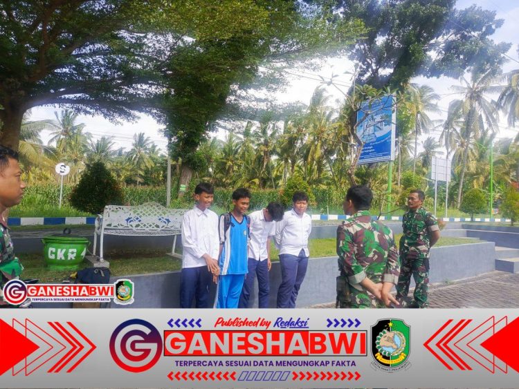 Koramil 0825-21/Kalipuro Tertibkan Pelajar Bolos Sekolah