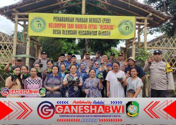 Babinsa Dampingi Kunjungan Tim Polresta Banyuwangi di Lomba Pekarangan Pangan Bergizi (P2B) Desa Olehsari