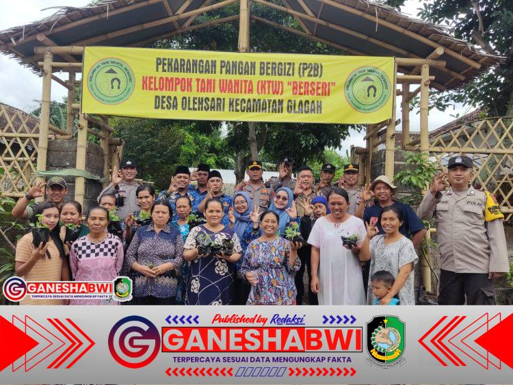 Babinsa Dampingi Kunjungan Tim Polresta Banyuwangi di Lomba Pekarangan Pangan Bergizi (P2B) Desa Olehsari