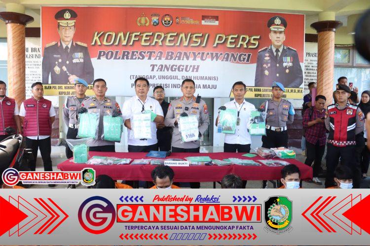 Polresta Banyuwangi Ungkap 16 Kasus Narkoba Mei 2025, Amankan Hampir 2 Kg Sabu