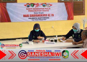 Sambut Hari Bhayangkara ke-79, Polresta Banyuwangi Gelar Pengobatan Gratis di Wihara Dhamma Kerti