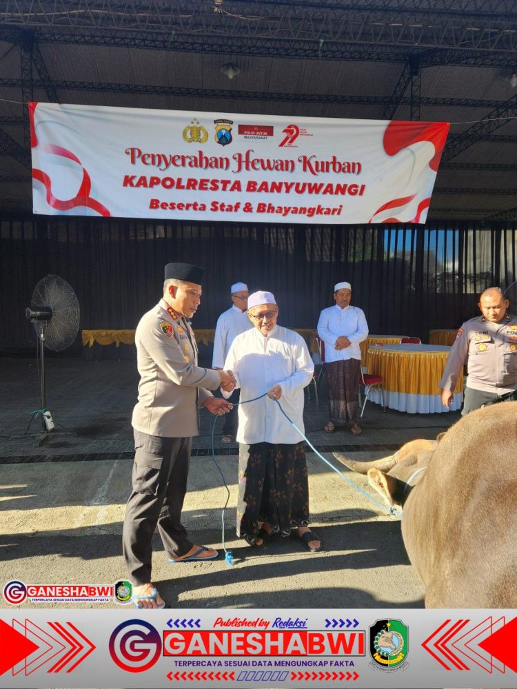 Polresta Banyuwangi Salurkan 49 Hewan Kurban Jelang Idul Adha 1446 H