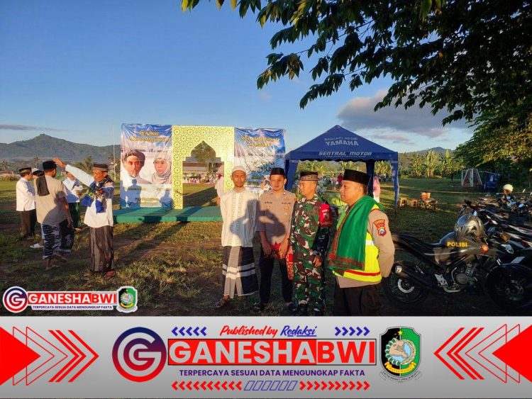 Koramil Kalibaru Amankan Sholat Idul Adha, Ratusan Jamaah Padati Lapangan Kompi
