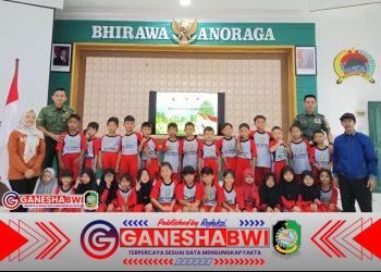 Gelas Wangi Ajak Siswa SDN 3 Panderejo Belajar Nilai Disiplin di Kodim 0825 Banyuwangi