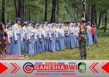 Koramil 0825/20 Songgon Bekali 600 Peserta Jumbara PMR VII Banyuwangi dengan Wasbang dan PBB