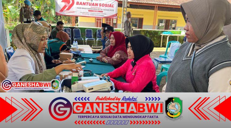 Sambut HUT Bhayangkara ke-79, Polsek Kabat Gelar Bhakti Kesehatan Gratis di Desa Labanasem