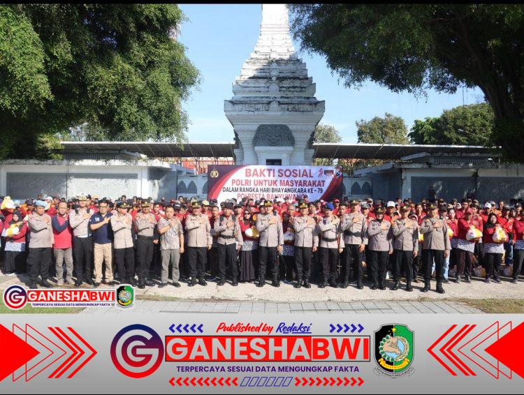 Polresta Banyuwangi Gelar Bakti Sosial, Salurkan 1.500 Paket Sembako Jelang Hari Bhayangkara ke-79 Polresta Banyuwangi Gelar Bakti Sosial, Salurkan 1.500 Paket Sembako Jelang Hari Bhayangkara ke-79