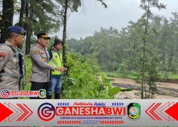 Kapolresta Banyuwangi Tinjau Langsung Lokasi Pencarian Pelajar Hanyut di Sungai Badeng