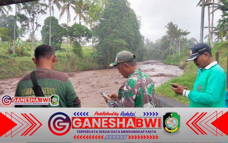 Koramil 0825/20 Songgon Pantau Peningkatan Debit Air Sungai Badeng di Dam Tengoro 1 Songgon