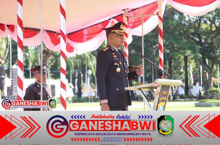 Kapolresta Banyuwangi Bacakan Amanat Kapolda Jawa Timur pada Upacara Hari Bayangkara ke-79