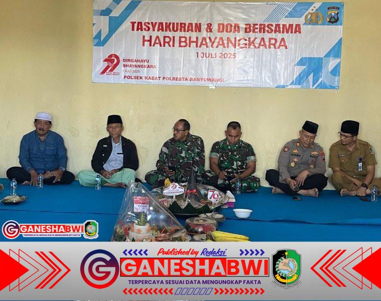 Polsek Kabat Gelar Tasyakuran dan Doa Bersama, Pererat Sinergi di HUT Bhayangkara ke-79