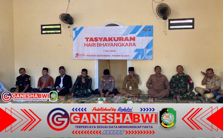 Koramil 0825/03 Glagah Hadiri Tasyakuran HUT Bhayangkara ke-79 di Polsek Glagah