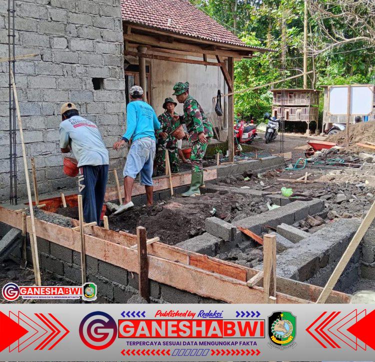 Pengecoran Rutilahu di Siliragung, Pra TMMD 125 Kodim 0825 Banyuwangi Wujudkan Rumah Layak untuk Warga