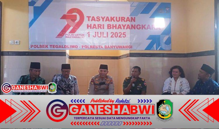 Danramil Tegaldlimo Hadiri Tasyakuran HUT Bhayangkara ke-79, Perkuat Sinergi TNI-Polri