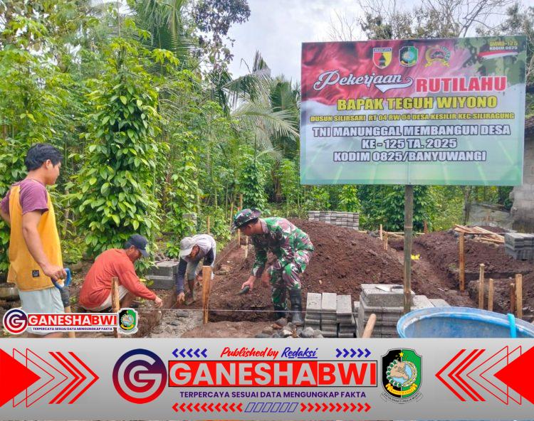 Kodim 0825 Banyuwangi Bangun Rumah Layak Huni untuk Warga Siliragung Lewat Pra TMMD ke-125 Kodim 0825 Banyuwangi Bangun Rumah Layak Huni untuk Warga Siliragung Lewat Pra TMMD ke-125