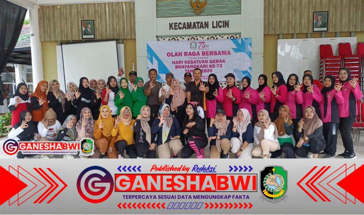 Semarak Bhayangkara ke-79, Forkopimcam Licin Kompak Gelar Senam Bersama