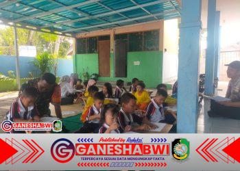 Babinsa Mojopanggung Dampingi Anak TK Blambangan, Tanamkan Semangat Belajar Sejak Dini