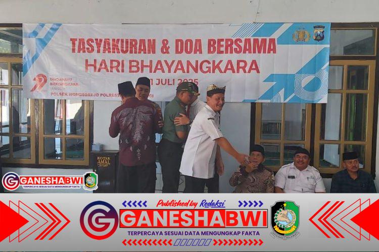 Danramil 0825/15 Wongsorejo Hadiri Tasyakuran HUT Bhayangkara ke-79, Perkuat Sinergi TNI-Polri