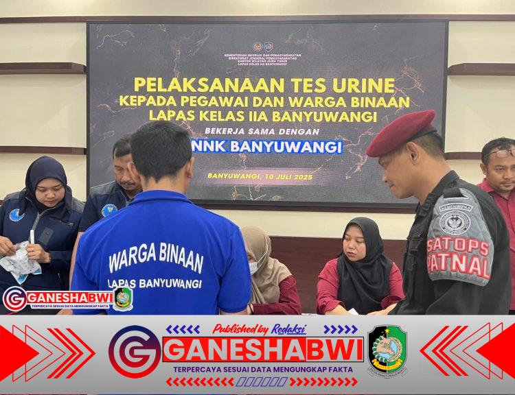Lapas Banyuwangi Gandeng BNNK Gelar Tes Urine Pegawai dan Warga Binaan