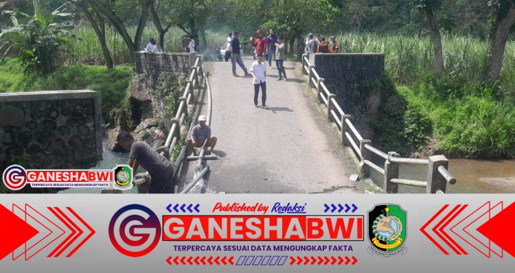 Jembatan Sungai Lembu Ambles, Pemkab Banyuwangi Bangun Jembatan Darurat
