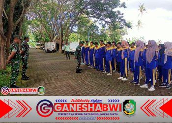 Koramil 0825/09 Tegaldlimo Latih Siswa SMK Lewat Bintalsik, Siapkan Generasi Tangguh dan Disiplin