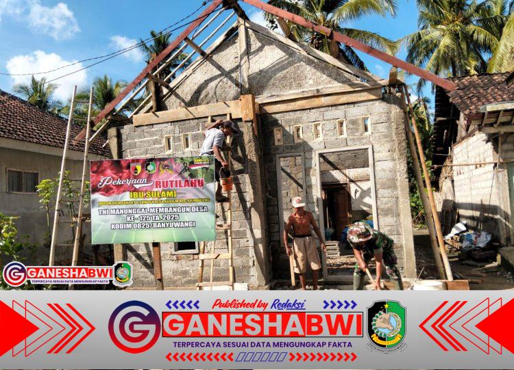 Babinsa Kodim 0825/Banyuwangi Genjot Pembangunan Rutilahu Jelang TMMD ke-125
