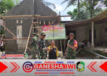Penuh Haru, Rumah Ibu Umiyati Kini Sudah Masuk Tahap Plester Tembok Berkat Program Rutilahu Kodim 0825 Banyuwangi