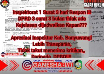 Komunitas Sadar Hukum Banyuwangi Apresiasi Inspektorat, Kritik Lambatnya Respons DPRD