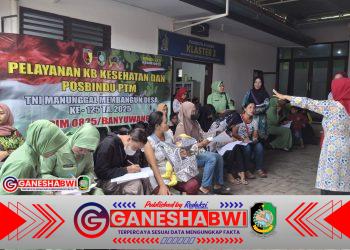 TMMD ke-125 Kodim 0825 Banyuwangi Gelar Layanan KB dan Kesehatan Gratis, Ratusan Warga Serbu Puskesmas Siliragung