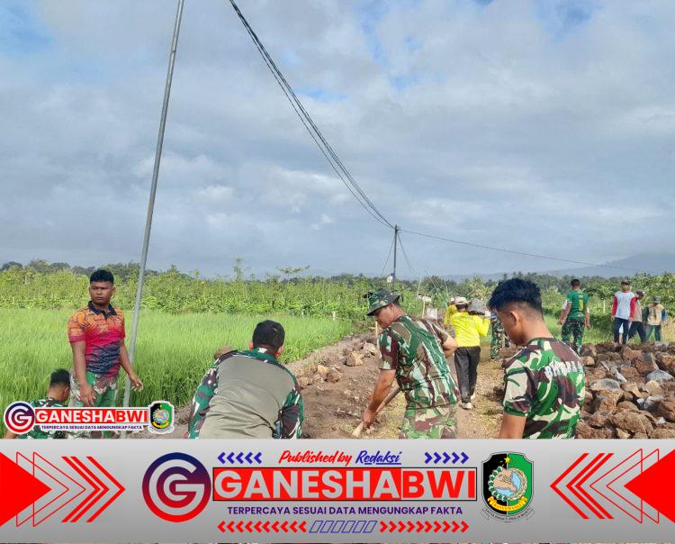 Percepat Ketahanan Pangan, TMMD Kodim 0825/Banyuwangi Genjot Pembangunan Irigasi di Desa Kesilir