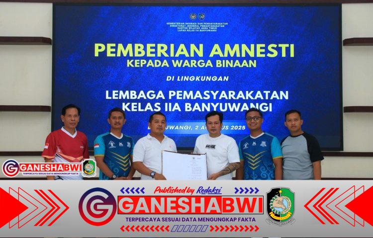 Dapat Amnesti Presiden, Warga Binaan Lapas Banyuwangi Hirup Udara Bebas Lebih Cepat