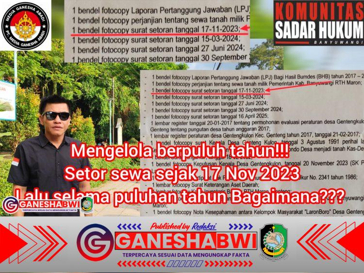 RTH GENTENG Jadi Ladang Korupsi? Komunitas Sadar Hukum Banyuwangi Bongkar Dugaan Penyelewengan PAD Puluhan Tahun