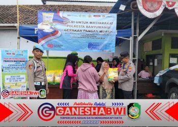 Polsek Kabat Gandeng Bulog Gelar Gerakan Pangan Murah, 1 Ton Beras SPHP Ludes Diserbu Warga