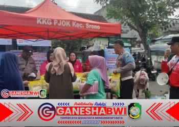 Puluhan Ton Beras Murah Polresta Banyuwangi dan Bulog Ludes Diserbu Warga