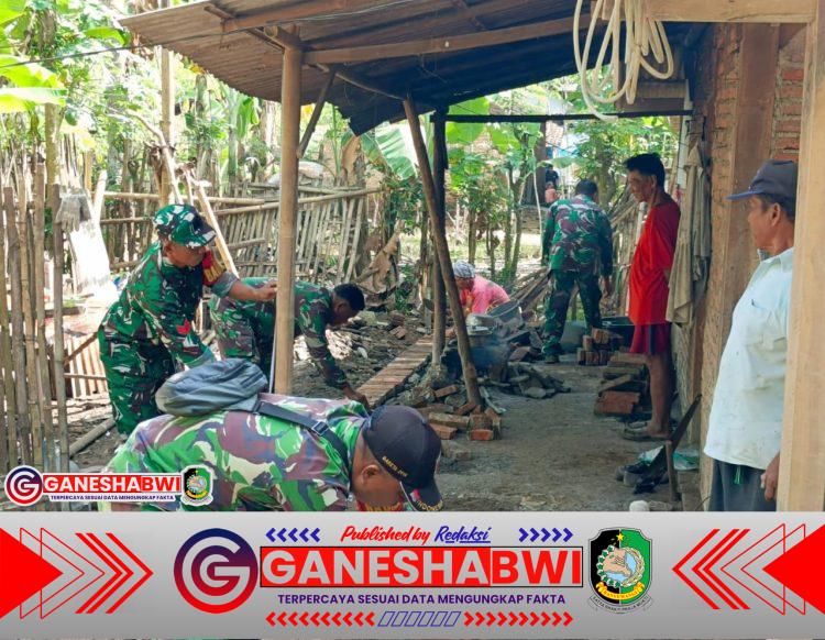 Koramil 0825/18 Purwoharjo Gelar Program Rutilahu untuk Warga Kurang Mampu