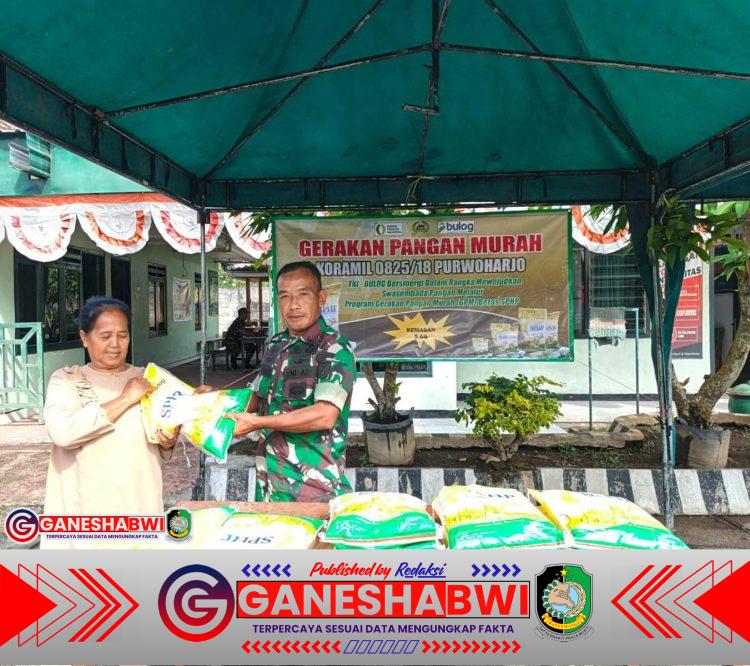 Koramil 0825/18 Purwoharjo Salurkan Beras SPHP dalam Gerakan Pangan Murah Koramil 0825/18 Purwoharjo Salurkan Beras SPHP dalam Gerakan Pangan Murah