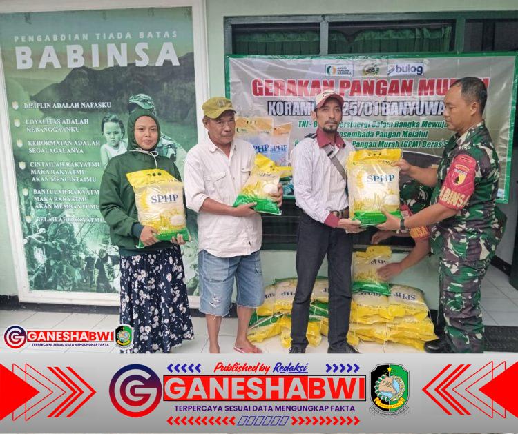 Babinsa Koramil 0825/01 Banyuwangi Gelar Gerakan Pangan Murah untuk Jaga Stabilitas Harga Beras