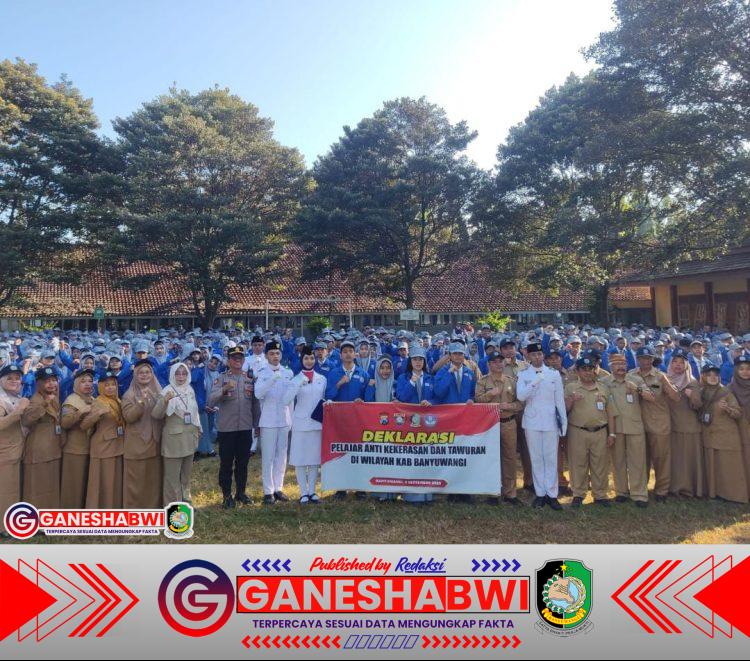Polresta Banyuwangi Gandeng Pelajar Deklarasi Anti Kekerasan dan Tawuran