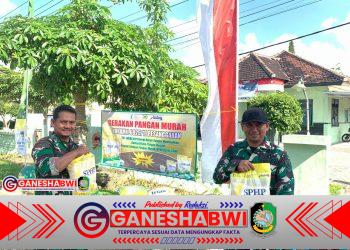Koramil 0825/11 Pesanggaran Bersama Bulog Hadirkan Beras Murah untuk Warga