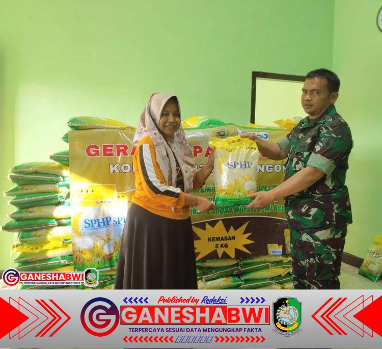 Koramil 0825/10 Bangorejo Gelar Gerakan Pangan Murah, Warga Antusias Dapatkan Beras SPHP