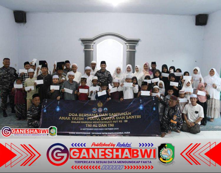 Lanal Banyuwangi Rayakan HUT TNI AL ke-80 dengan Doa Bersama dan Santunan Anak Yatim