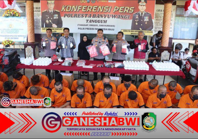 Polresta Banyuwangi Ringkus 43 Tersangka, Sita 150 Gram Sabu dan 159 Ribu Pil Okerbaya