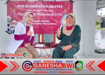 dr. Dhia Cindy Paramitha Gelar Pengobatan Gratis di Desa Kedungringin Muncar dalam Peringatan Maulid Nabi Muhammad SAW