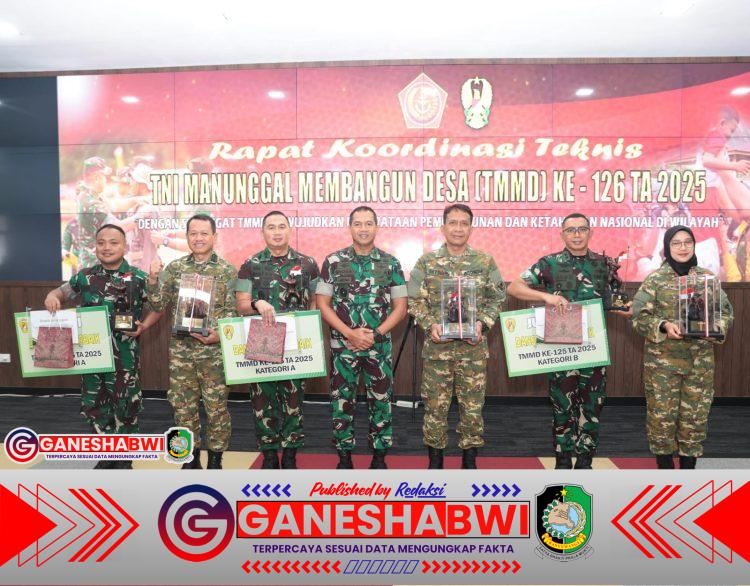 Kodim 0825 Banyuwangi Raih Tiga Penghargaan Bergengsi pada TMMD ke-125 Tahun 2025